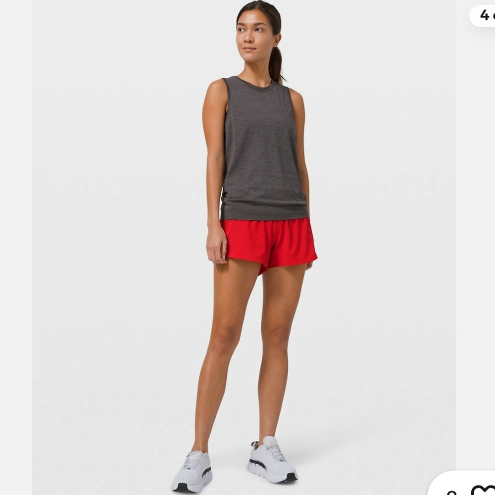 Lululemon Athletica Red Athletic Shorts High-Rise Lightweight